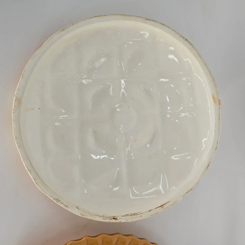 Vintage Apple Pie Keeper Ceramic Covered Dish Lattice Crust Fall Kitchen Decor